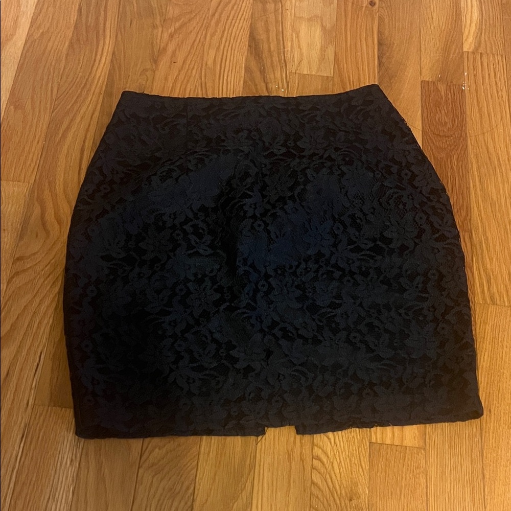 Vintage Black Lace Mini Skirt